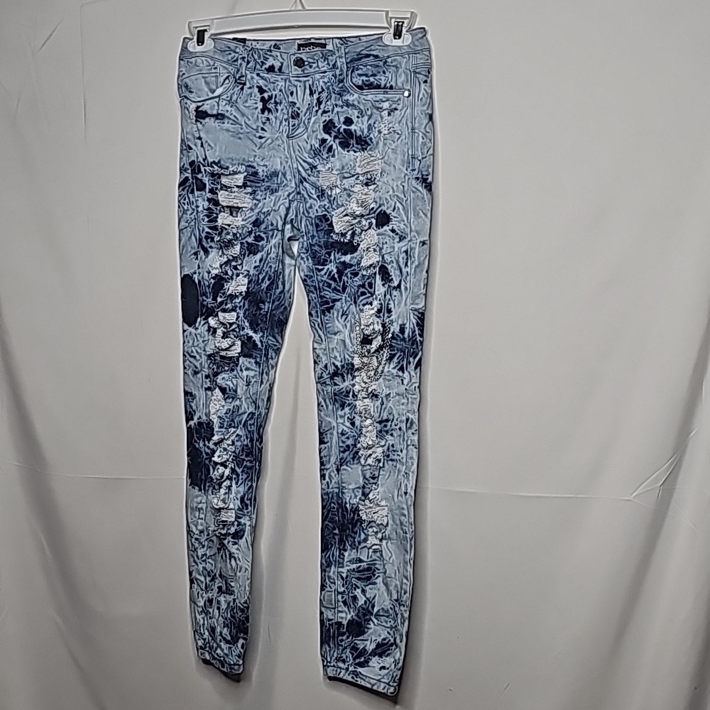NWT Bebe acid washed distressed ripped skinny mid rise jeans sz 29